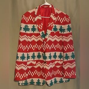 Shinesty Christmas Blazer Mens  size 48 Holiday Red